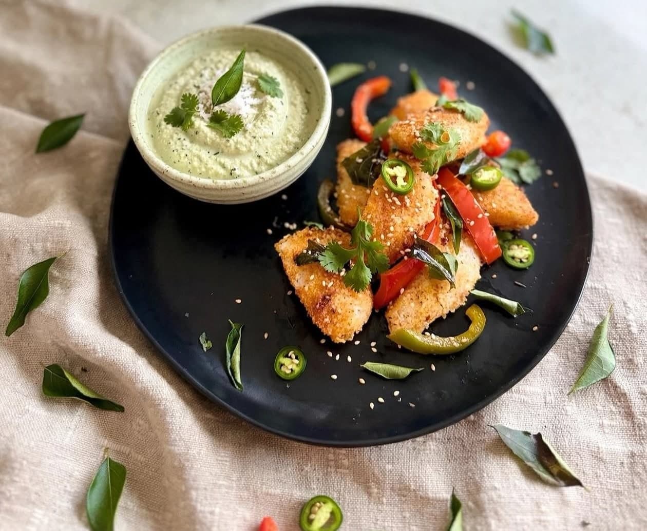 Masala idli with coconut chutney