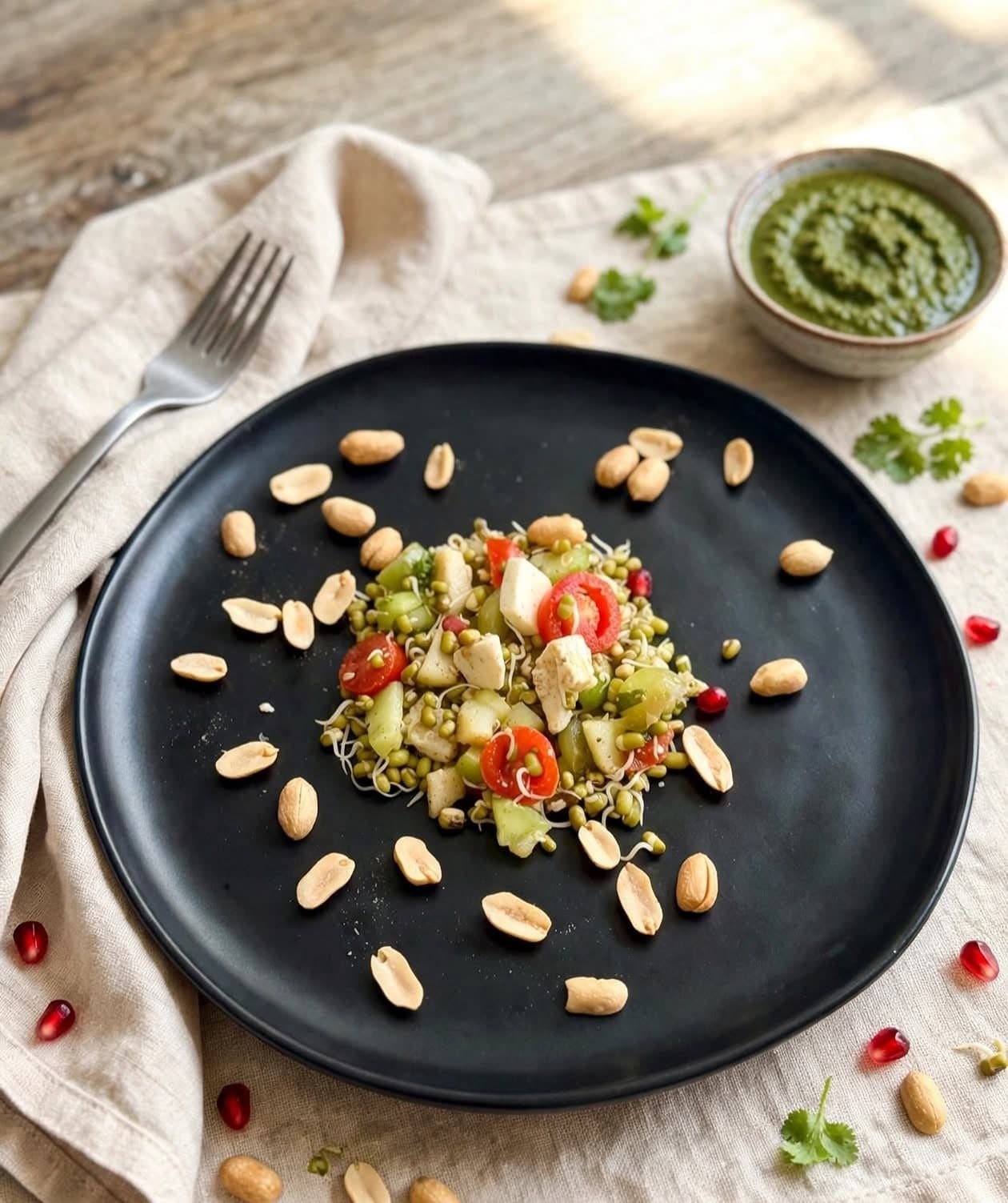 Sprouted moong dal salad